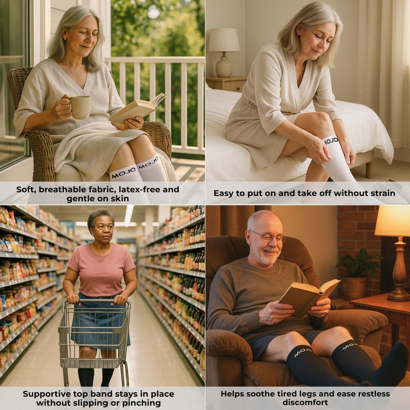 Mojo Compression Socks 15-20 mmHg for Men & Women, Support