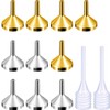 TecUnite 10 Pack Small Metal Funnels with 2 Pack Mini