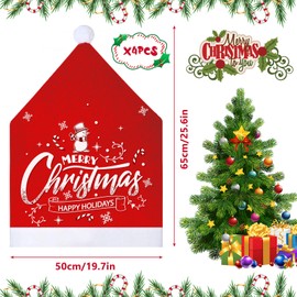 MZJAUVF Christmas Chair Covers, Set of 4, Christmas Chair Covers, Classic Christmas Chair Covers, Washable Christmas Covers, Christmas Chair Covers, Christmas Chair Covers for Festival Party