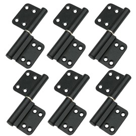 3-3/4 Inches Black Offset Door Hinges Small Flag Lift Off Hinge Detachable (6 Pcs)