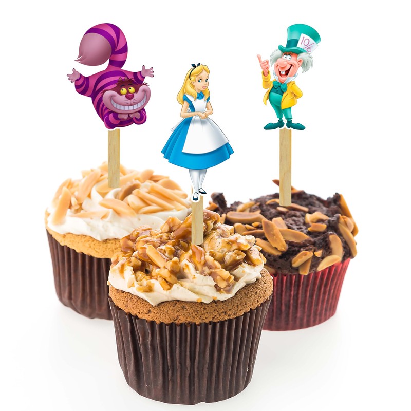 Alce in Wndrlnd Cupcake Topper – Whimsical Dessert Decoration for