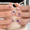 GlamRays Pack of 24 Square Stickers Nails Short False Nails