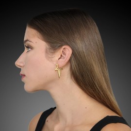 Nobel Schmuck Silver Hoop Earrings Star 925 Sterling Silver Gold Rose Gold, Silver, No Gemstone