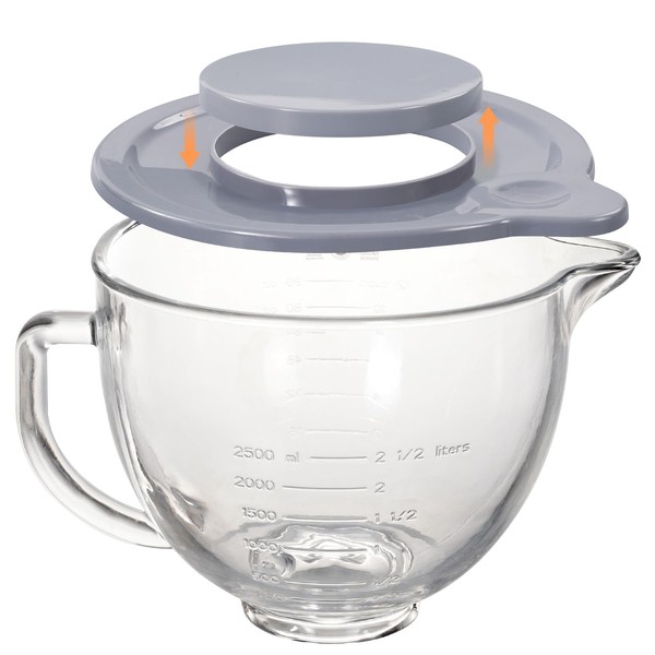 XINBOOGQ 5QT Glass Bowl Compatible with KitchenAid 4.5 and 5-Quart