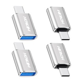 HOWJIM USB C to USB Adapter 4 Pieces, 10 Gbps Data Transfer Type-C Male to USB 3.2 Female OTG Adapter, 100 W Fast Charging for M-acBook Pro/Air, i-Phone15/16, i-Pad, G-alaxy, D-ell XPS, S-urface