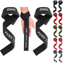 Generic Wrist Straps for Weightlifting, Bodybuilding, Strength Training & Deadlifts - Anti-Slip Lifting Straps with Cushioned Wrist (Black)