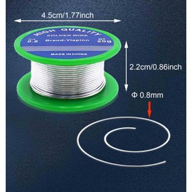 Solder Wire 0.8mm Soldering Wire Lead Free Sn99.3 Cu0.7 with Rosin Core for Electronic Electrical Soldering Components Repair and DIY(20g)