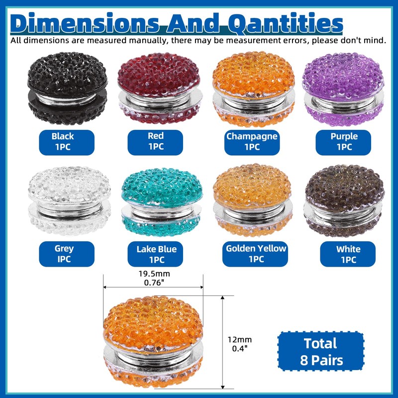 Glarks 8Pcs Hijab Magnetic Pins, 8 Colors Pin-Less Magnetic Hijab