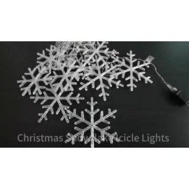 BeatiNeon 9 ft 150 LEDs Christmas Snowflake Icicle Lights,Curtain Lights with 10 Drops,