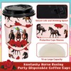 JarThenaAMCS 48 Set Horse Racing Disposable Coffee Cups with Lids