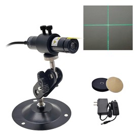 Green Light Cross Module Projector Focusable Locator Generator Placement Position Guide for Heat Press Screen Printing Cloth Fabric Wood Stone Alignment Dia.16mm