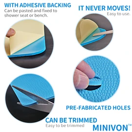 Non Slip Mat for Shower Stool, Shower Chair Pad with Adhesive Backing, Waterproof Quick Dry Cushion Anti Skid Uneven Patterns, Cover Shower Bench, Bath Chair, Bathroom Bathtub Shower Seating Mat