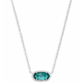 Kendra Scott Elisa Pendant Necklace for Women, Fashion Jewelry, Rhodium-Plated, London Blue