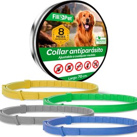 Anti-parasieten Collar for Honden Effectief tegen Vlooien, Teken, Muggen en Luizen | Water Resistant | Adjustable 70 cm | Bescherming Van 8 Maanden (Blue, 70 cm)
