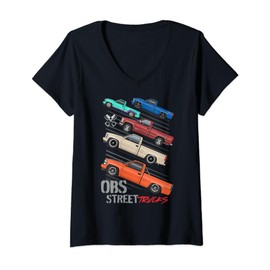 Womens OBS truck 7.3 powerstroke chevys dually V-Neck T-Shirt