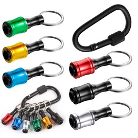 WANGR 6 Pieces Extension Bar Drill Screw Adapter 1/4 Inch Keychain Screwdriver Bits Holders, Aluminum Alloy Screwdriver Bits Holder Set