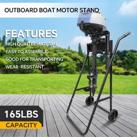 ExGizmo Outboard Boat Motor Stand,165LB Load Outboard Motor Carrier Multi Purposed Portable Boat Motor Engine Trolley for Repair,Maintenance,Storage