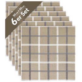 Lashuma Lyon Tea Towels Set of 6 50 x 50 cm Terry Cloth Grey