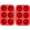 Silicone Texas Muffin Pan 6-Cups, Jumbo Muffin Pan Set of