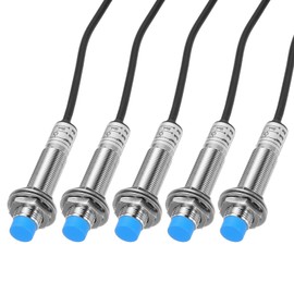 sourcing map M12 Approach Sensor Inductive Proximity Sensor Switch NO Normally Open NPN 4mm Detection Distance, DC 6-36V LJ12A3-4-Z/BX, 3.3ft, 5Pcs
