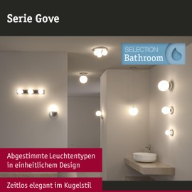 Paulmann 71067 LED Wall luminaire Selection Bathroom Gove IP44 3000K 400lm 230V 5W Chrome, Satin Bathroom luminaire