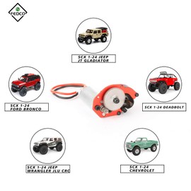 FEDCO SCX24 Motor Upgrade 050 55T Brushed Motor Increase 50% Torque with Metal Motor Mount Steel Transmission Gears for Axial SCX24 Gladiator Bronco C10 JLU Deadbolt GX470 AX24 Upgrade Parts