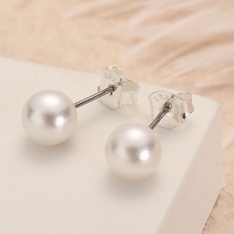 Genuine S925 Sterling Silver Earring Backs Replacements for Studs, 12Pcs/6Pairs