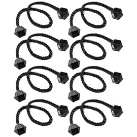 8 Packs Magnetic Curtain Tiebacks for Drapes, Decorative Drape Tie Backs Holdback Holder, Convenient Drape Tie Backs, Curtain Tie Backs Holdback Holder for Window Draperies, No Tools Required (Black)