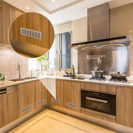 Ventilation Grille Aluminium, Pack of 2, Ventilation Grille, Rectangular, Stainless Steel Aluminium Ventilation Grille for Shoe Cabinet, Bathroom, Kitchen, Living Room, 30 x 8 cm