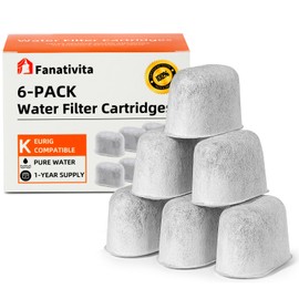 Premium 6-Pack Keurig Compatible Water Filters Replacement by Fanativita, Fit All Keurig Brewers (1-Year Supply)