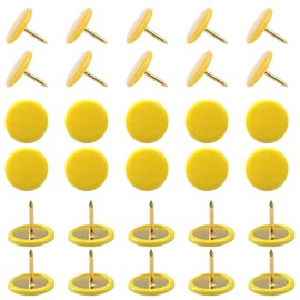 Yosawo Pack of 150 Colourful Thumbtacks Round Pins Thumbtacks for Cork Board Decorative Pin Board Office Card (Yellow)