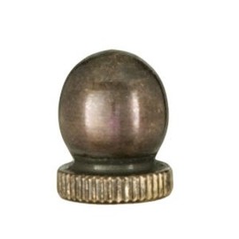 B&P Lamp® Small, Antique Bronze Knob Finial, 1/4-27F