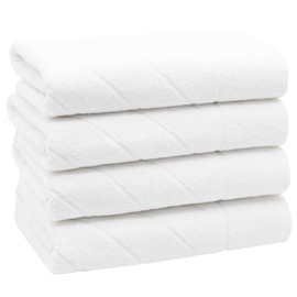 ZOLLNER Set of 4 Hand Towels 50 x 100 cm 100% Cotton 420 g/m² White