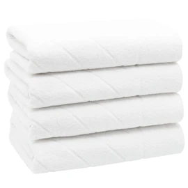ZOLLNER Set of 4 Hand Towels 50 x 100 cm 100% Cotton 420 g/m² White