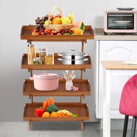 TBvechi Floor Standing Rack 4-Tier Pull-Out kitchen Fruit Vegetable Storage Basket Rack