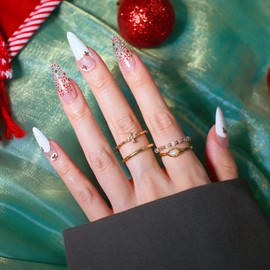 Beaolata Christmas Nail Polish Strips, 32PCS Salon Quality Wraps, Long Lasting Gel Nail Stickers for Women Easy Apply& Remove (Merry Christmas)