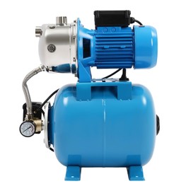 Shallow Well Pump with Pressure Tank 1HP Stainless Steel Irrigation Pump Water Pump Booster System for Home Garden Lawn Blue