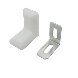10x Chair Angle 30 x 30 x 18 mm with Plastic Cover Furniture Angle Flat Angle (White)