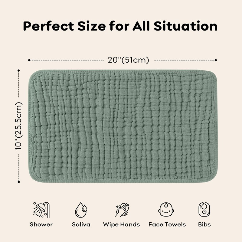 Looxii Muslin Burp Cloths 100% Cotton Muslin Cloths Large 20''x10''
