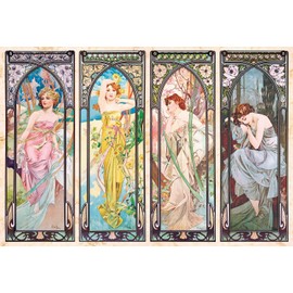 Epoch 1053 Piece Jigsaw Puzzle by Alphonse Mucha Time Flow Super Small Piece (10.2 x 15.0 inches (26 x 38 cm)