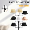 Freestanding Rotating Hat Display Rack: 7-Tiers, 35 Hooks, with Wheels,