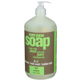 EO Products Natural Everyone Hand Soap Liquid, Mint and Coconut, 32 Ounce