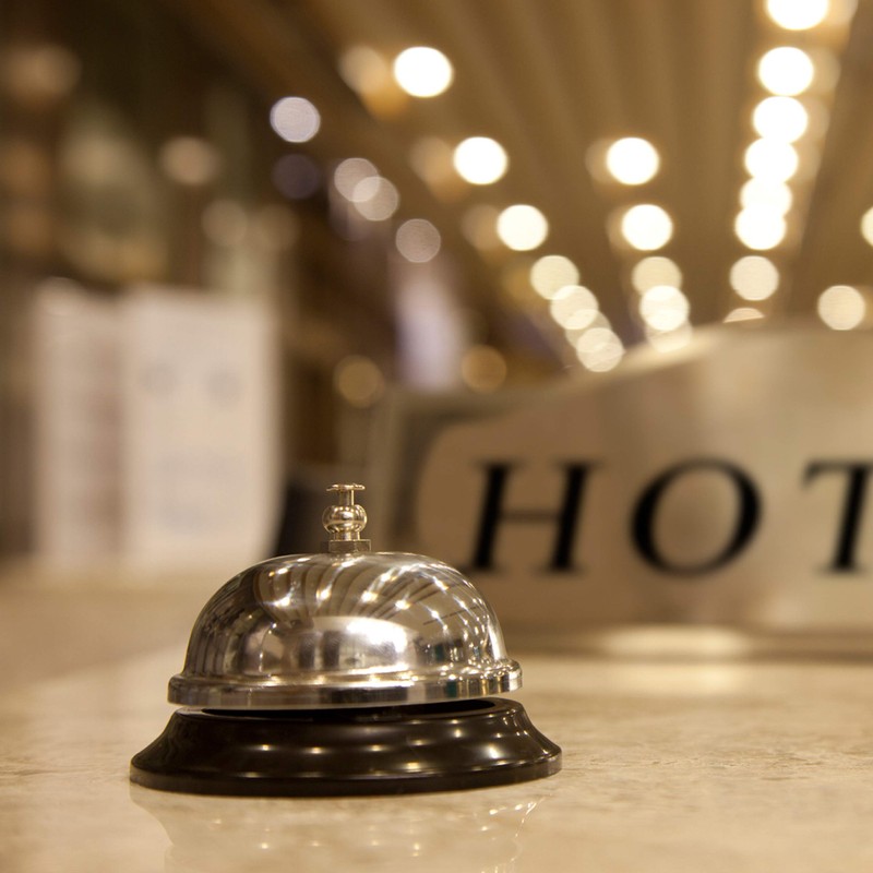 Call Bell Chrome Finish. Hand front desk ringing bell service