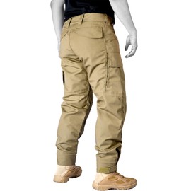 OCANXUE Men’s Tactical Pants Camo Combat Pants Water Resistant Cargo Pants Hiking Paintball Airsoft Hunting NO Knee Pad Dark Khaki 34