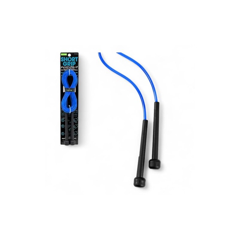 La-VIE 3B-3283 Short Grip, Blue Jump Rope, For Adults, Kids,