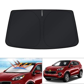 KUST - Parasol de parabrisas de ajuste personalizado para Kia Sportage 2018-2022, protector de visera plegable, bloquea los rayos UV para mantener tu coche fresco