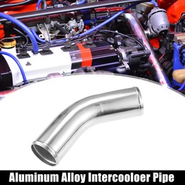 ACROPIX 76mm 3" OD 4" 100mm Leg Length Universal Car Aluminum Alloy Tube Intercooler Pipe 45 Degree Bend Elbow Air Intake Joiners Tubing - Pack of 2