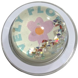 Glitter Dome Magnetic Suction Magnet Folding Smartphone Grip Snow Globe Sockets Korean Smartphone Ring Stand Grip Tock Smartphone Drop Prevention Bunker Ring Cute (Flower)