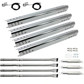 Direct Store DG272 Replacement Kits for Charbroil Advantage Series 4 Burner 463344116 466344116 G4328M00W G3610003W1 Gas Grills Burner Tube Pipe, Heat Plate Shield, Adjustable Crossover Tube, 4pk