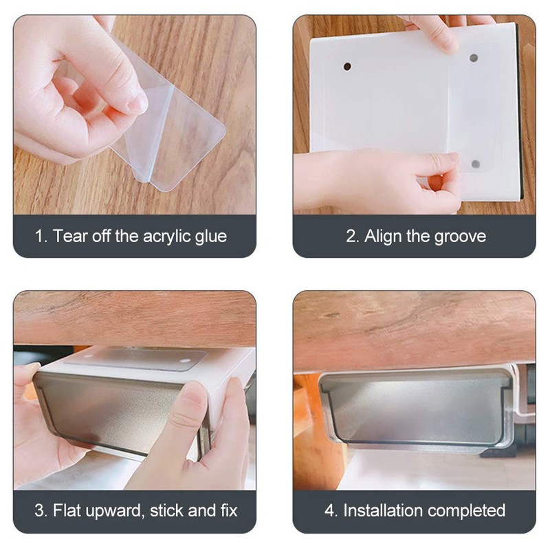 CMOISO Under Desk Drawers, Under Table Drawer, 2PCS Creative Desk